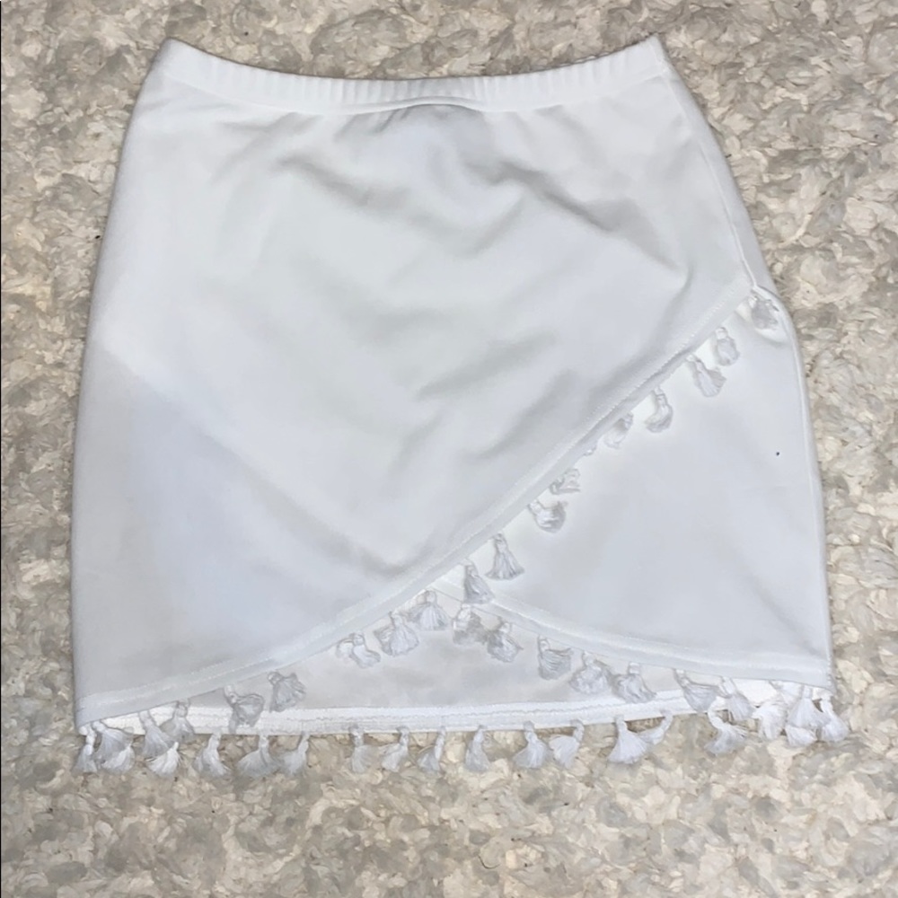 Shein White Tassel Party Skirt